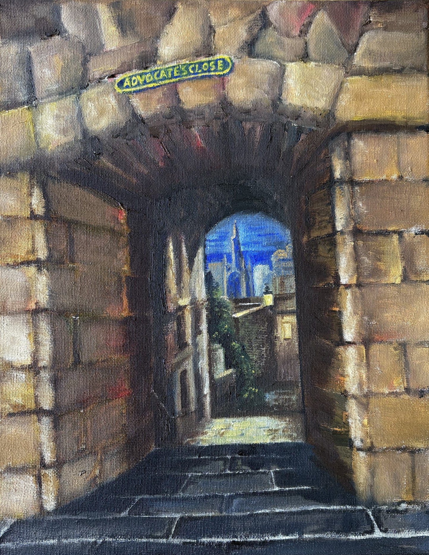 Advocate's Close, Edinburgh. Oil Painting
