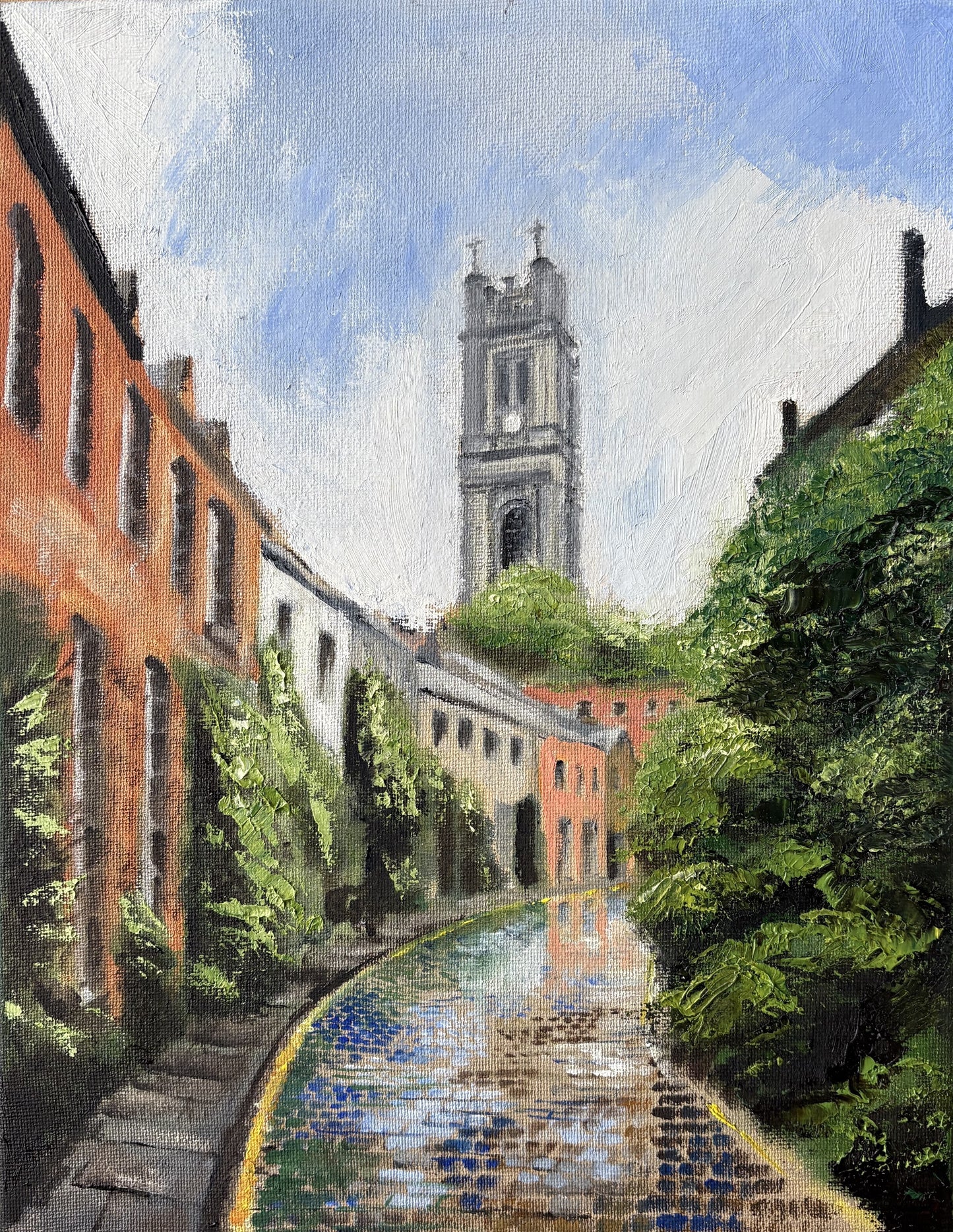 Circus Lane, Edinburgh. Oil Painting