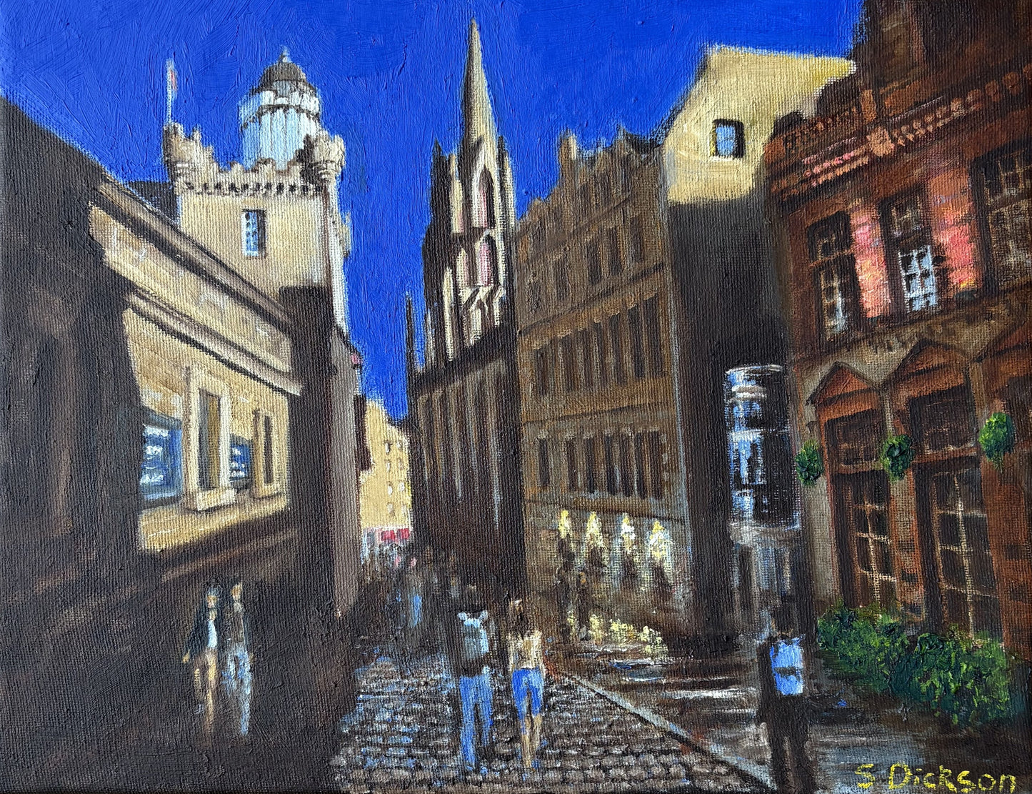 Royal Mile, Edinburgh. Oil Painting